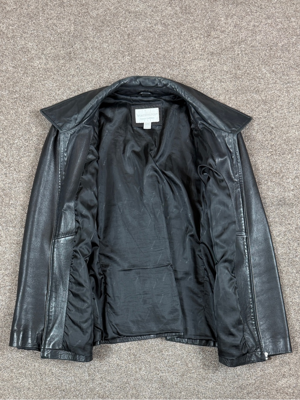 Vintage Worthington Black Lambskin Leather Zip Up Jacket Women’s Size XL 90s Y2K - Picture 4 of 11